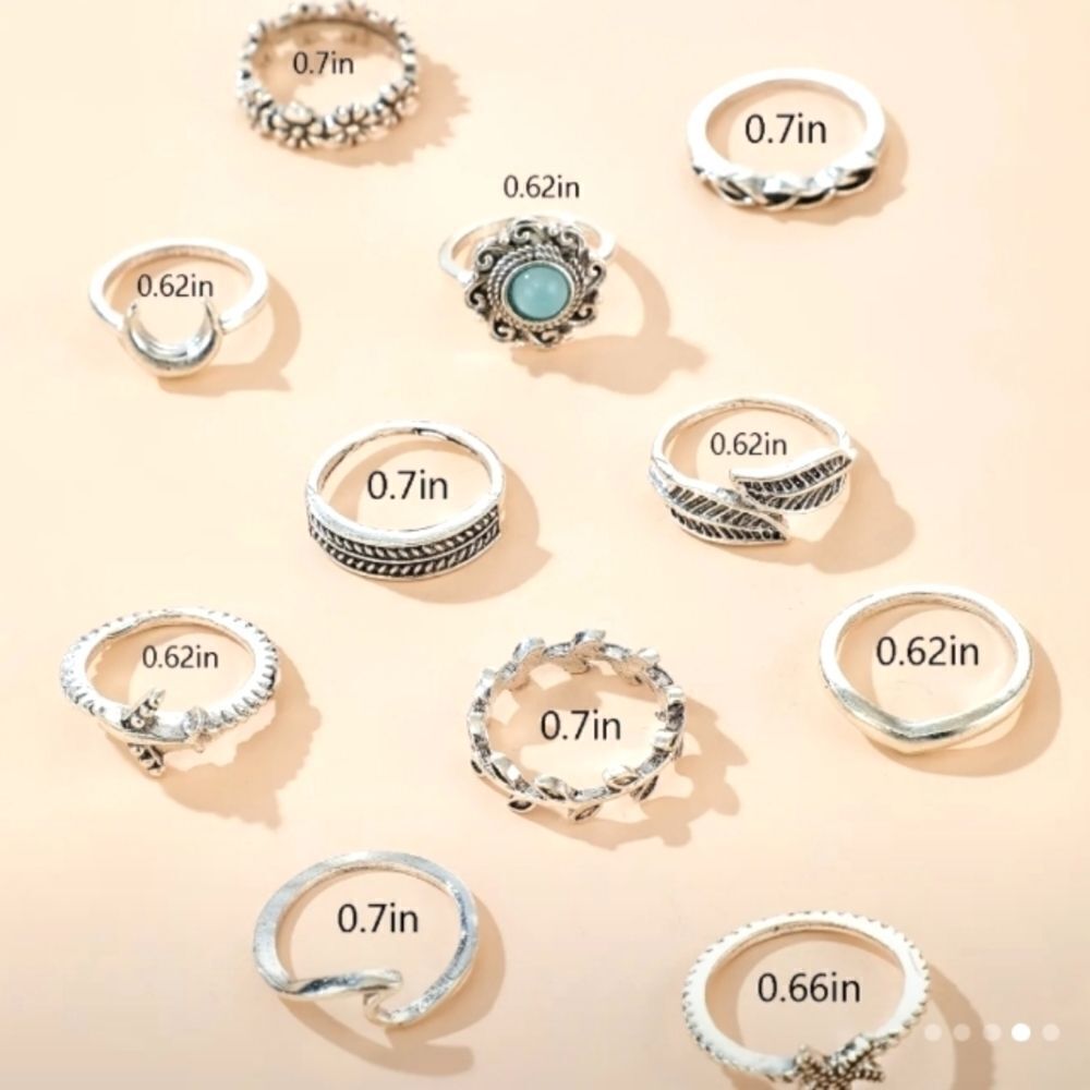 Vintage Punk Stackable  11pcs  Knuckle Alloy Rings - Picture 4 of 5